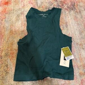 Guess Women's Dark Green Ribbed Tank Top